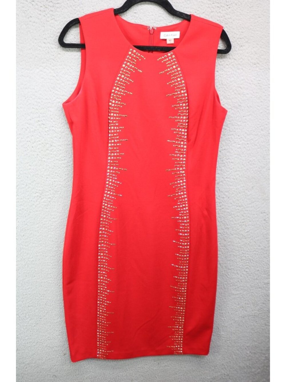 Calvin Klein Sleeveless Gold Studded Midi Dress-10-Whimsigoth-Event-Party